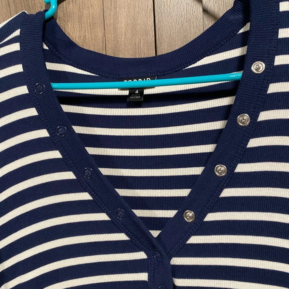 Torrid Navy and White Striped Top - Picture 4 of 5